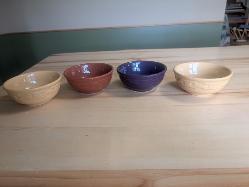 Longaberger Woven Traditions Pottery Dessert Bowls, Set of 4
