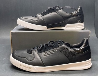 G-Star RAW GS 52410301 Leather Sneakers US 10 Black Low Top Casual Shoes EUR 43