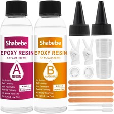 Epoxy Resin, 8.8OZ Epoxy Resin Crystal Clear, Not-Yellowing No-Bubble, Self Leve
