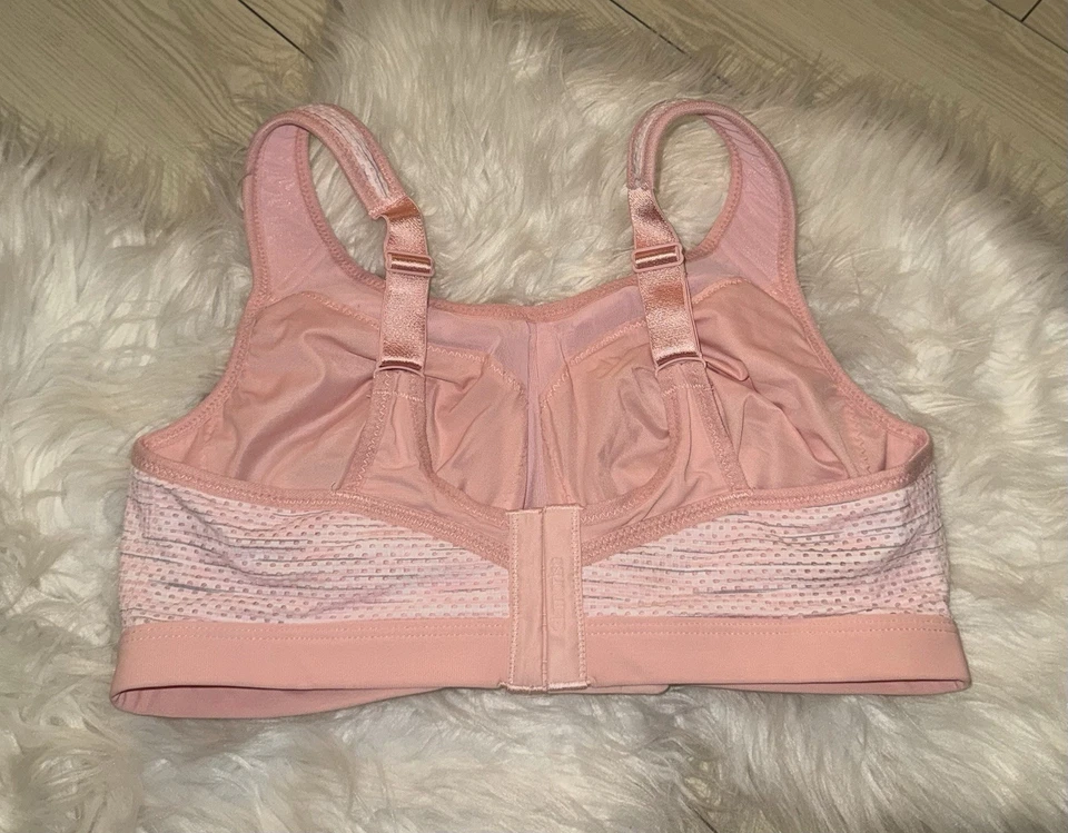 Sujetador deportivo Glamorise High Impact figura completa con aros para mujer 36D rosa 9066 nuevo Foto 4 de 4