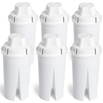 Amazon Basics Enhanced Replacement Water Filters 6 Count (Pack of 1), White