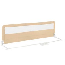 Babyjoy Foldable Baby 71" Bed Rail Guard Toddlers Swing DownSafety Bedrail Beige