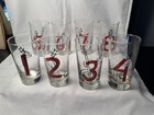 Vintage Libbey or Federal Glass Numbered HighBall Glasses Gardner’s Nebbishes 8x — photo 1