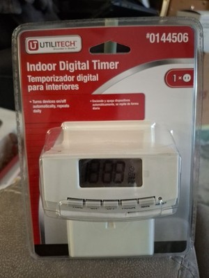 Utilitech Digital Timer Model #0144506 Indoor 24 Hour Repeating Cycle Timer New