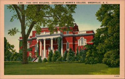 Postcard: G-60 FINE ARTS BUILDING, GREENVILLE WOMAN'S COLLEGE, GREENVI