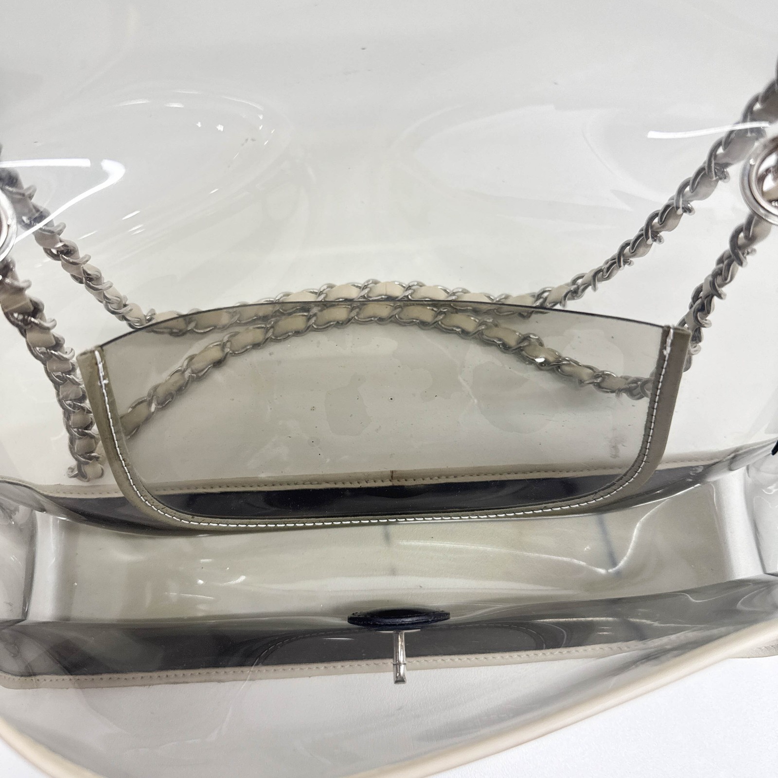 CHANEL Classic Flap Translucent Gray Plastic Shou… - image 12