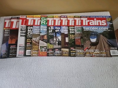 TRAINS MAGAZINE  2014-2016 ( 12 Magazines)