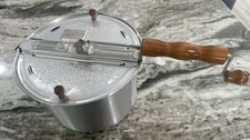 Whirley Pop Stovetop Popcorn Popper Vintage Metal With Wood Crank Handle