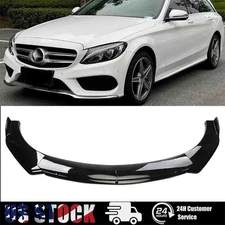 Gloss Black for Benz C180 C200 C230 C250 C300 Front Bumper Lip Spoiler Splitter