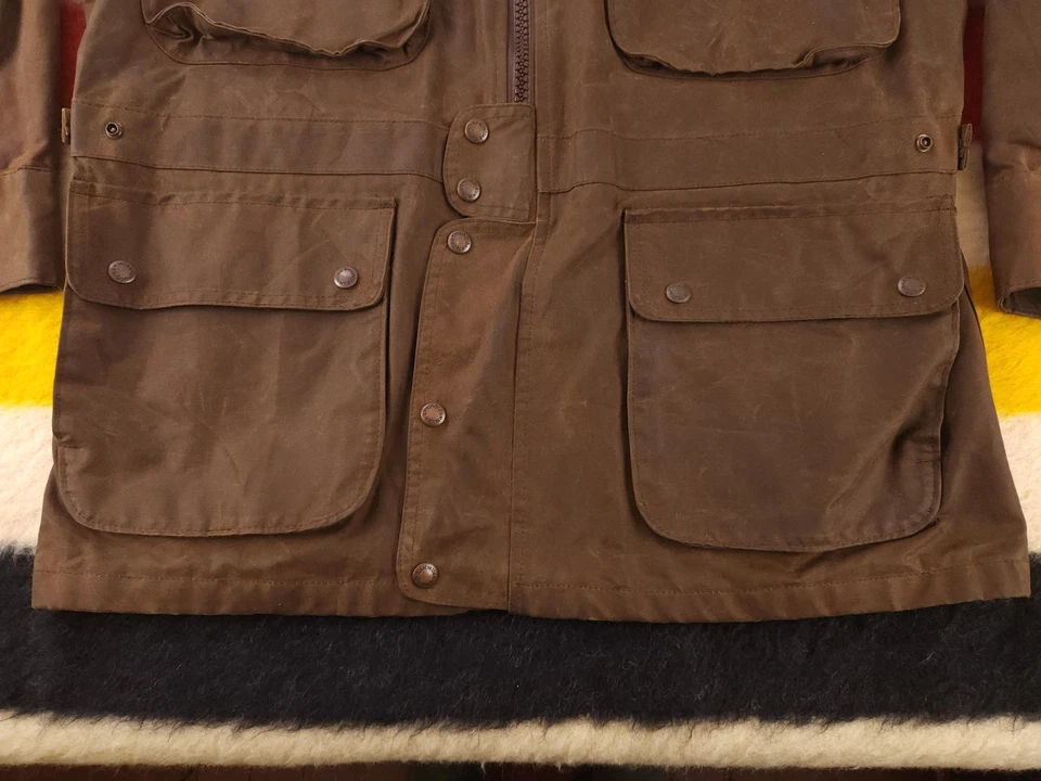 Australian Outback Collection Waxed Cotton Oilskin 2 in 1 Field Jacket Vest Lg - Image 3 of 4