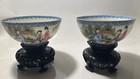 A PAIR OF FINE VINTAGE FAMILLE ROSE EGGSHELL PORCELAIN BOWL WITH HONGXIAN MARK