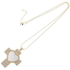  Collana Con Ciondolo Croce Girocollo Strass Sospensione Pendenti Di