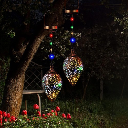 Outdoor Solar Lantern Solar Lights Outdoor Colorful LED Lanterns Powered Wate... - Picture 7 of 8
