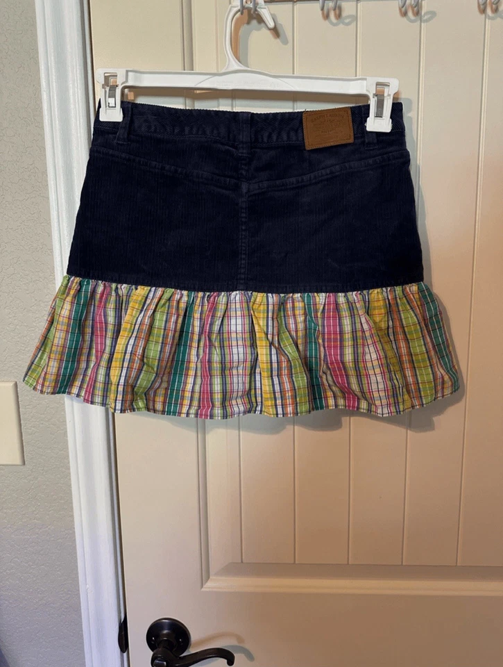 Ralph Lauren девочек проводной вельвет клетку юбка - размер 14 новый с Ярлыками - Изображение 3 из 4