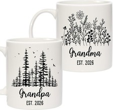Grandparents Coffee Mugs, New Grandma Grandpa Gifts - Pregnancy