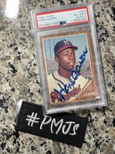 1962 Topps HANK AARON #320 Bold On-Card Autograph PSA 4, AUTO 9 Braves PMJS