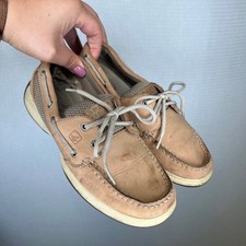 Sperry Top-Sider Bluefish Tan Leather Mesh Boat Shoes Womens 6M 9774829