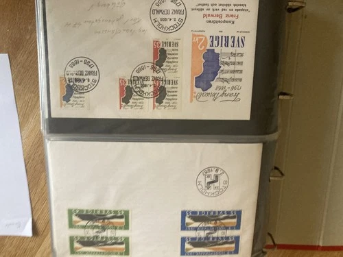 Sweden 62 diff FDC covers from 1968-1975 period in album + few extra brevkorts