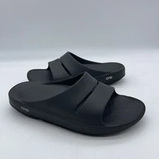 OOFOS Ooahh Men's Size 7 Women's 9 Slide Sandals Black Recovery Comfort Support