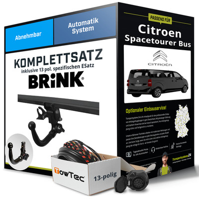 Anhängerkupplung BRINK abnehmbar für CITROEN Spacetourer Bus +E-Satz NEU