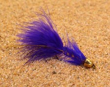 Weighted BH Wooly Bugger Purple Streamer Fly w/Flash 1 Doz Mustad Signature Hook