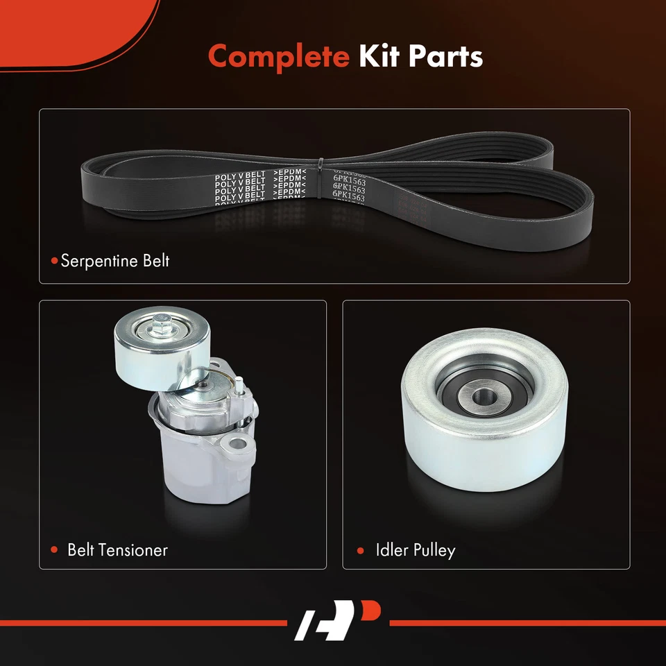 3x Kit de componentes de transmisión por correa serpentina para Lexus RX350 2016-2022 Toyota Camry Foto 3 de 4