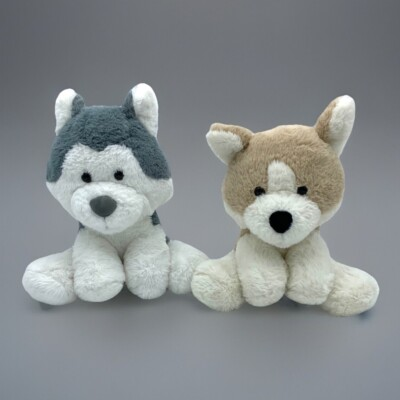 #ad 2 Spark Create Imagine Plush Stuffed Animals Dogs Grey Husky Tan Corgi Or Husky $16.98