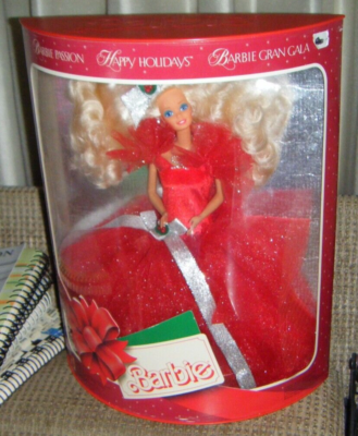 1988 HAPPY HOLIDAYS BARBIE DOLL MIB Vintage #1 in Series Christmas Mattel  #1703