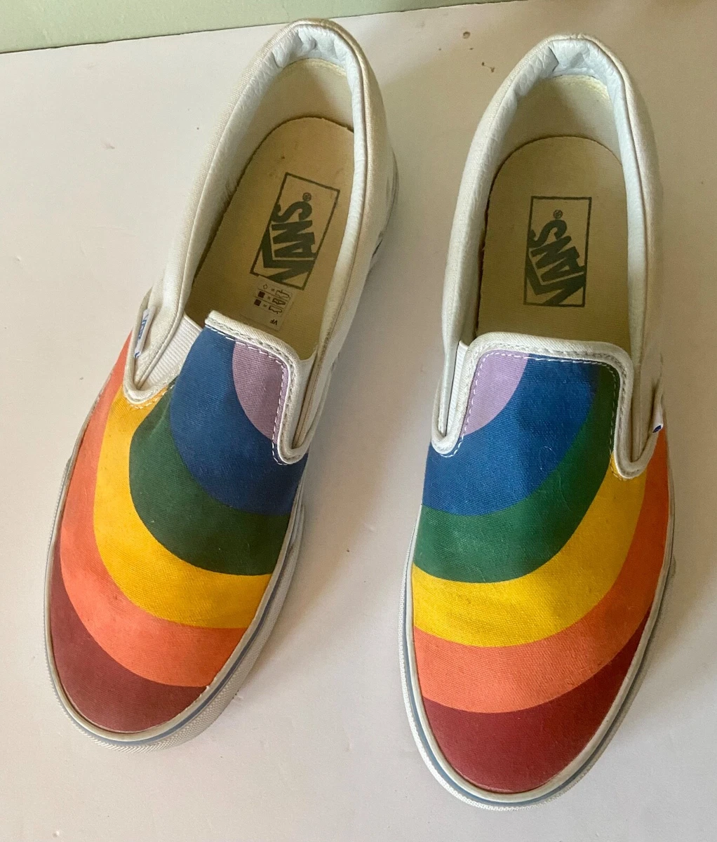 Vans Classic Slip On Patch Work PRIDE Rainbow LGBTQ Size Women 10 Men 8.5