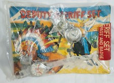 Western Cowboy Deputy Sheriff Set 1950s Japan Watch Badge