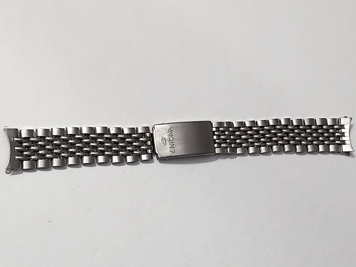 Rare 1960's 18MM Beads Of Rice S.Steel Bracelet For Enicar Sherpa