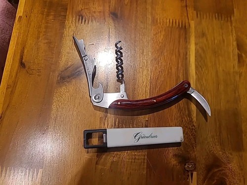 Vintage Greenbrier Resort Hotel Beer Coke Soda & Corkscrew Wine Bottle Opener - Picture 2 of 3