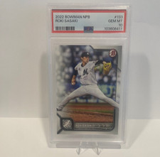 ROKI SASAKI - PSA 10 2022 BOWMAN Paper NPB Chiba Lotte Japan Rookie RC GEM MINT