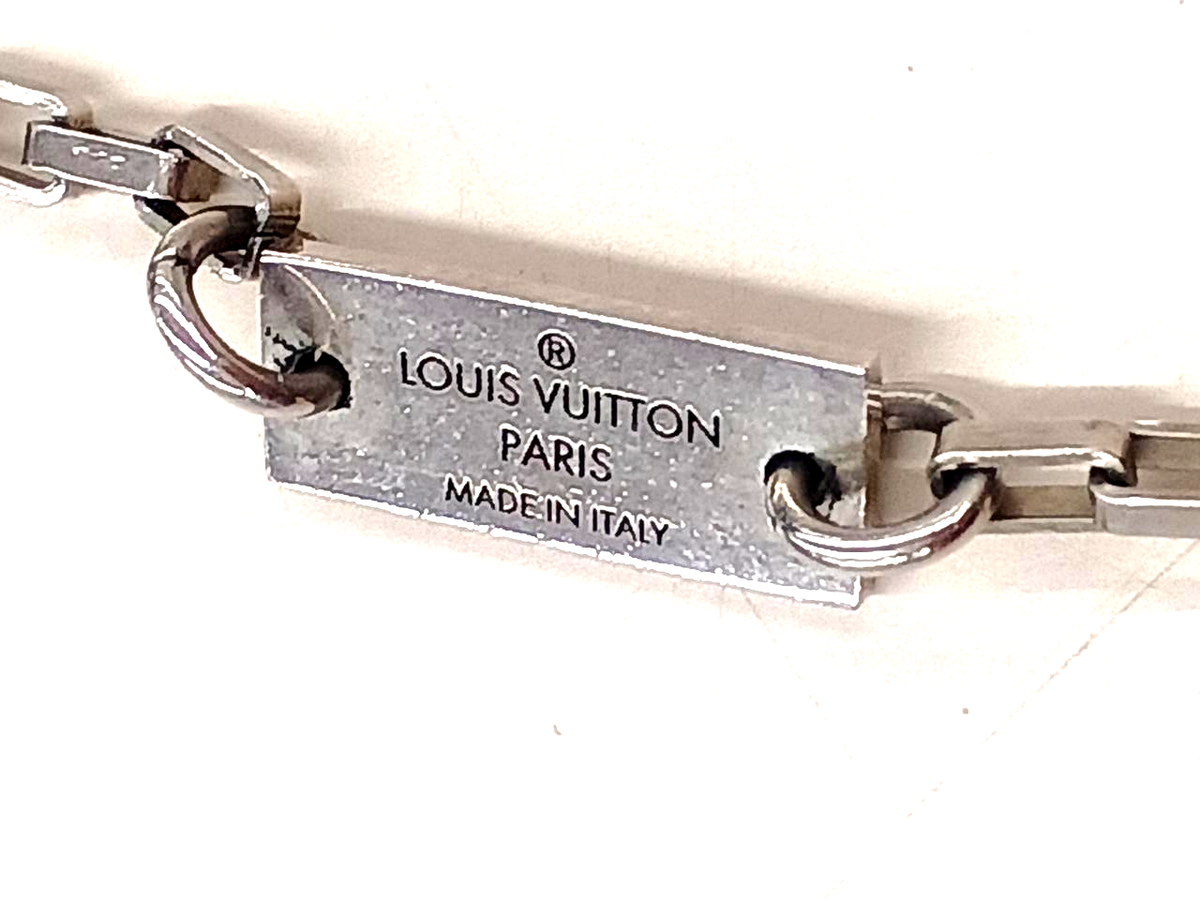 Louis Vuitton Collier Damier Colors Necklace Silver Tone Louis Vuitton Collier Damier Colors Necklace Silver Tone