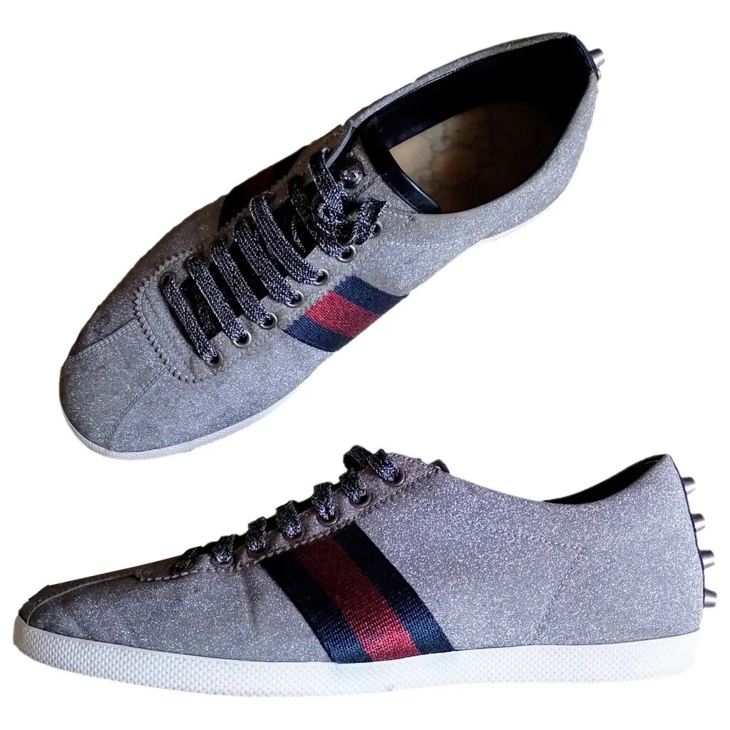 Baskets GUCCI New Ace WEB rayures bleu marine 43 UK 9 US 10 #419544