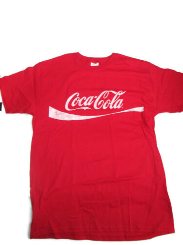 T-Shirt Coca-Cola rot mit Distressed weißem Logo groß 100 % Baumwolle - Bild 1 von 2
