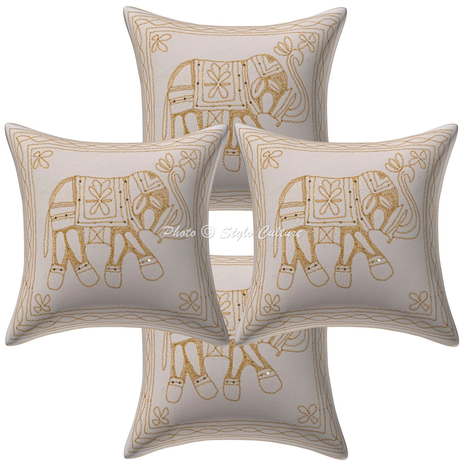 Embroidered Cushion Cover Boho Sofa Cover Ethnic Decorative Bohemian Home Decor
