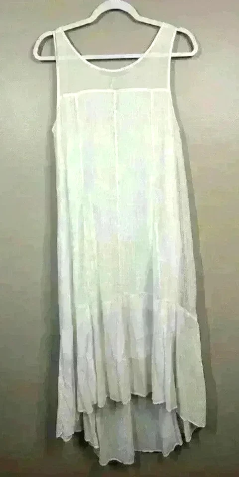 Anthropologie leifsdottir белый марлевый хлопок платье средний классный асимметричный midi - Изображение 2 из 4