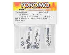 Yokomo 2.5mm Shim Spacer Set (0.13mm, 0.25mm & 0.50mm) [YOKZC-S25A]