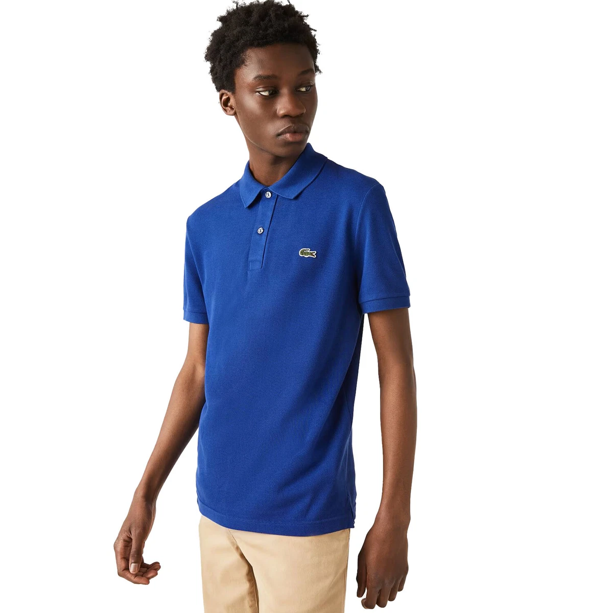 Lacoste Men s Slim Fit Petit Piqu Polo T shirt Blue ph4012 bdm