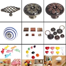 Kitchen Furniture Door Cabinet Knob Ceramic Alloy Drawer Pull Handle Household