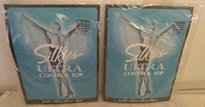 Silkies Ultra Control Top WHITE MEDIUM 030204 UCT.100 - Lot of 2 - NOS NEW