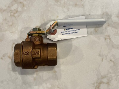 3/4'' FNPT Lead-Free Bronze Brass Full-Port Ball Valve, 600 WOG, 150 WSP, USA