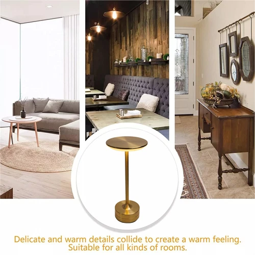 Premium LED Tischlampe Kabellos Gold Akku Dimmbar USB Aufladbar Tischleuchte DE - Bild 12 von 26