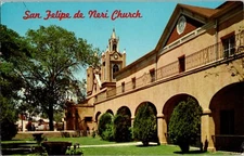 Postcard Albuquerque New Mexico Exterior San Felipe De Neri Church 
