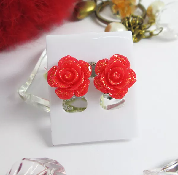 Red 2024 flower earrings