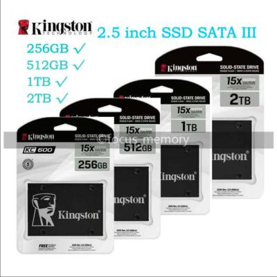Kingston 2.5'' SSD KC600 256GB 512GB 1TB 2TB New Solid State Drive for Laptop lot