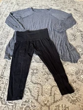 Spanx Assets 1X Capri Leggings & Calvin Klein 3x Top Set Tummy Control 