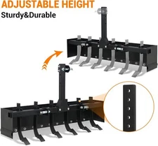 55" Tow Behind Box Scraper Box Blade 3-Point Quick Hitch For Cat 0 Cat 1 Tractor