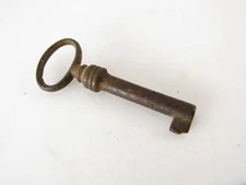 Vintage Old Large Rusty Solid Barrel Antique Skeleton Key Approx 2" Long
